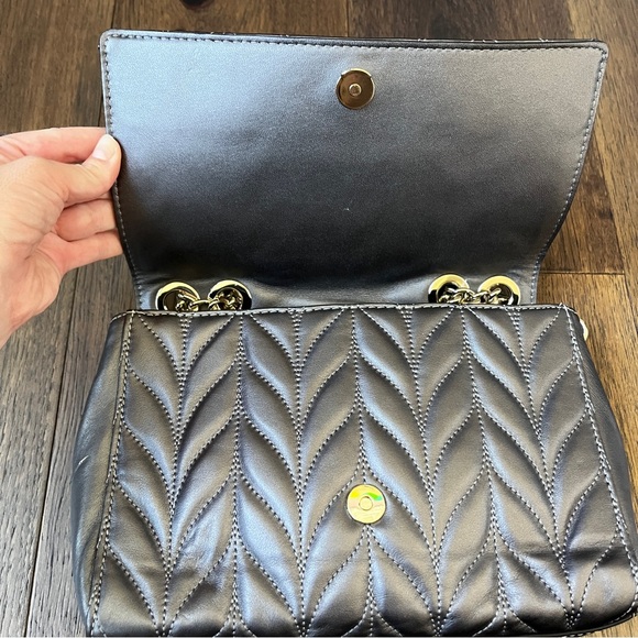 Kate Spade Briar Lane Quilted Emelyn Chain Shoulder Bag Crossbody Gunmetal Gray - Picture 10 of 16